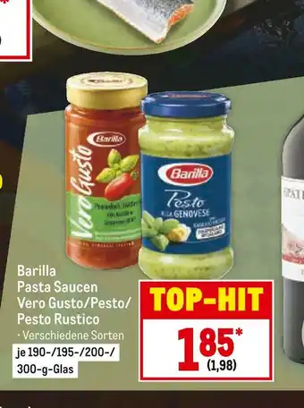 METRO Barilla pasta saucen vero gusto/pesto/ pesto rustico Angebot