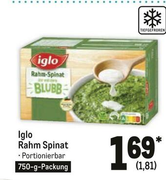 METRO Iglo rahm spinat Angebot