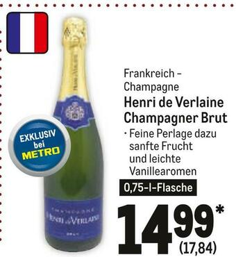 METRO Henri de verlaine champagner brut Angebot