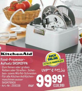 METRO Kitchenaid food-prozessor-aufsatz 5ksm2fpa Angebot