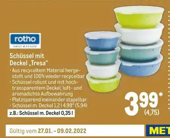 METRO Rotho schüssel mit deckel „tresa“ Angebot