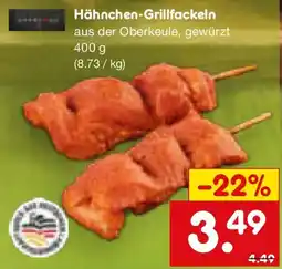 Netto Marken-Discount Hähnchen-Grillfackeln Angebot