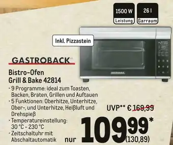 METRO Gastroback bistro-ofen grill & bake 42814 Angebot