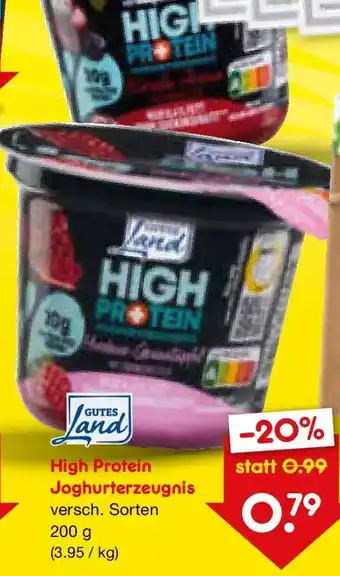 Netto Marken-Discount Gutes Land High Protein Joghurterzeugnis Angebot