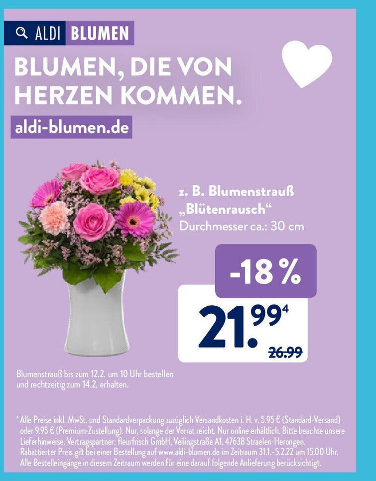 Aldi Blumen, Die Von Herzen Kommen Angebot bei Aldi Süd