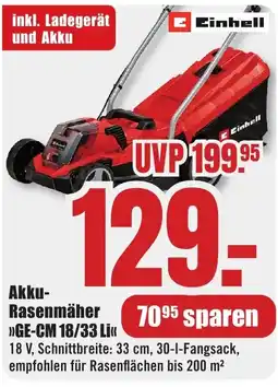 B1 Discount Baumarkt Einhell Akku-Rasenmäher »GE-CM 18/33 Li« Angebot