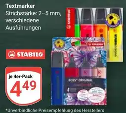 Globus Textmarker STABILO Angebot