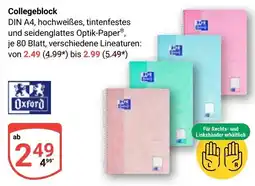 Globus Collegeblock Oxford Angebot