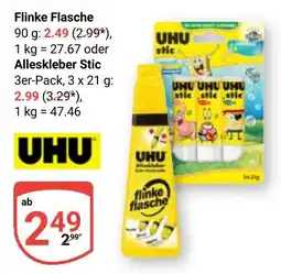 Globus UHU Flinke Flasche oder Alleskleber Stic Angebot