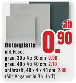 B1 Discount Baumarkt Betonplatte mit Fase Angebot