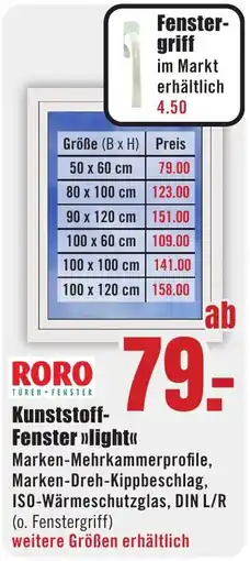 B1 Discount Baumarkt RORO Kunststoff-Fenster »light« Angebot