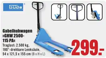 B1 Discount Baumarkt Gabelhubwagen »GHW 2500-115 PA« Angebot