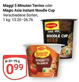 Globus Maggi 5 Minuten Terrine oder Magic Asia Instant Noodle Cup Angebot