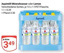 Globus Aquntéll Mineralwasser oder Lemon Angebot