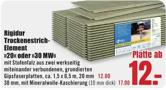 B1 Discount Baumarkt Rigidur Trockenestrich-Element Angebot