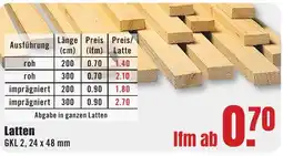 B1 Discount Baumarkt Latten GKL 2,24 x 48 mm Angebot
