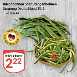 Globus Buschbohnen oder Stangenbohnen Angebot