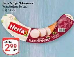 Globus Herta Saftige Fleischwurst Angebot