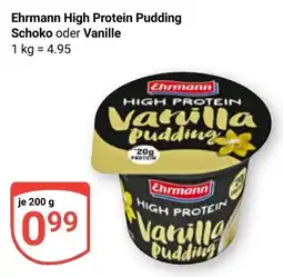 Globus Ehrmann High Protein Pudding Schoko oder Vanille Angebot