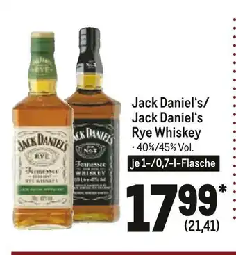 METRO Jack daniel‘s rye whiskey Angebot