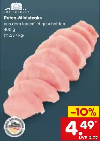 Netto Marken-Discount GUT PONHOLZ Puten-Ministeaks Angebot