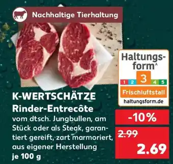 Kaufland K-WERTSCHÄTZE Rinder-Entrecôte Angebot