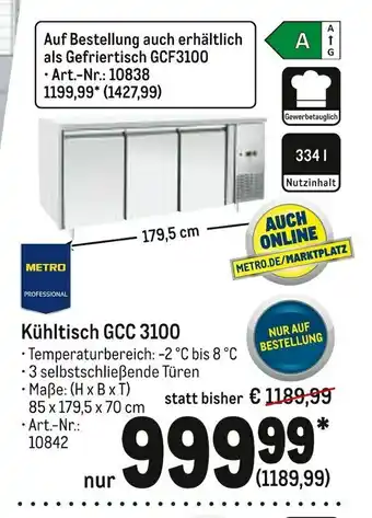 METRO Metro professional kühltisch gcc 3100 Angebot