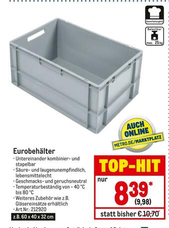 METRO Eurobehälter Angebot