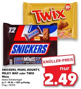 Kaufland SNICKERS, MARS, BOUNTY, MILKY WAY oder TWIX Minis Angebot