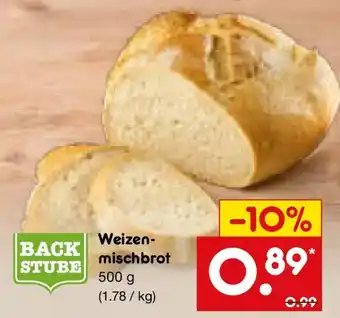 Netto Marken-Discount BACKSTUBE Weizenmischbrot Angebot