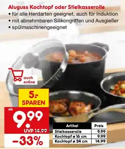 Netto Marken-Discount Aluguss Kochtopf oder Stielkasserolle Angebot