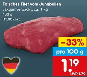 Netto Marken-Discount Falsches Filet vom Jungbullen Angebot