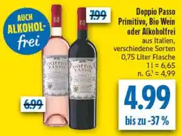 diska Doppio Passo Primitivo, Bio Wein oder Alkoholfrei Angebot