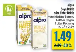 diska alpro Soya Drink oder Hafer Drink Angebot