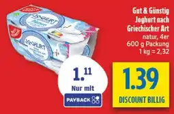diska Gut & Günstig Joghurt nach Griechischer Art Natur Angebot