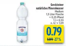 diska Gerolsteiner natürliches Mineralwasser Medium Angebot