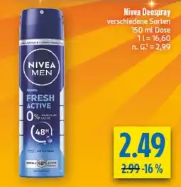 diska Nivea Men Deospray Angebot