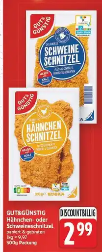 E-Center Gut&günstig hähnchen- oder schweine-schnitzel Angebot