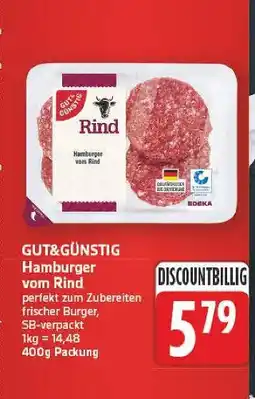 E-Center Gut&günstig hamburger vom rind Angebot