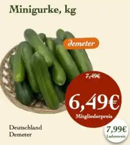 LPG Biomarkt Minigurke, kg Angebot