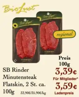 LPG Biomarkt BioLust SB Rinder Minutensteak Flatskin Angebot