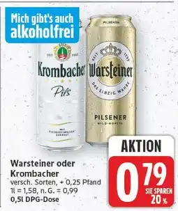 E-Center Warsteiner oder krombacher pils Angebot