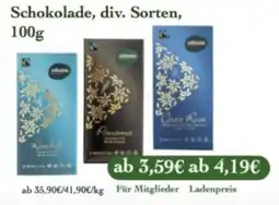 LPG Biomarkt Schokolade, div. Sorten Angebot
