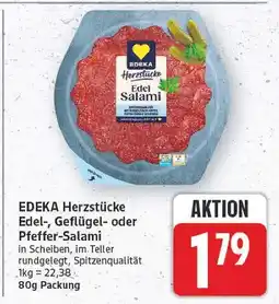 E-Center Edeka herzstücke edel-, geflügel- oder pfeffer-salami Angebot