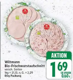 E-Center Wiltmann bio-frischwurstaufschnitt Angebot