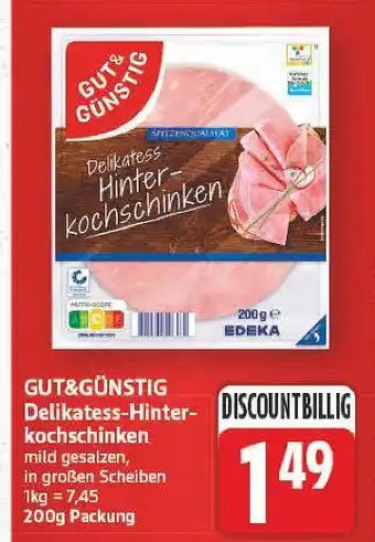 E-Center Gut&günstig delikatess-hinterkochschinken Angebot