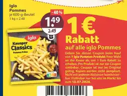V Markt Iglo pommes Angebot