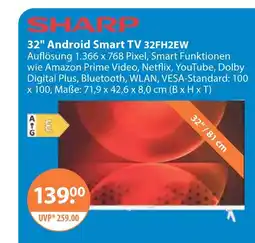 V Markt Sharp android smart tv 32fh2ew Angebot