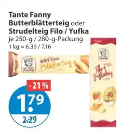 V Markt Tante fanny butterblätterteig oder strudelteig filo / yufka Angebot