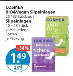 V Markt Cosmea bio&vegan slipeinlagen oder slipeinlagen Angebot